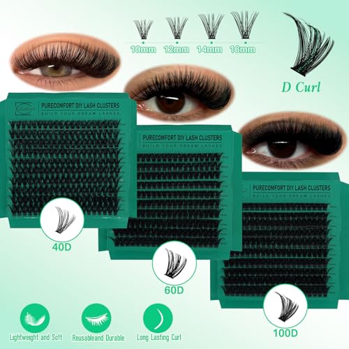 LASHSUN Wispy Lash Clusters Kit KIT-003 with 1170pcs, Bond & Seal, Tweezers & Remover