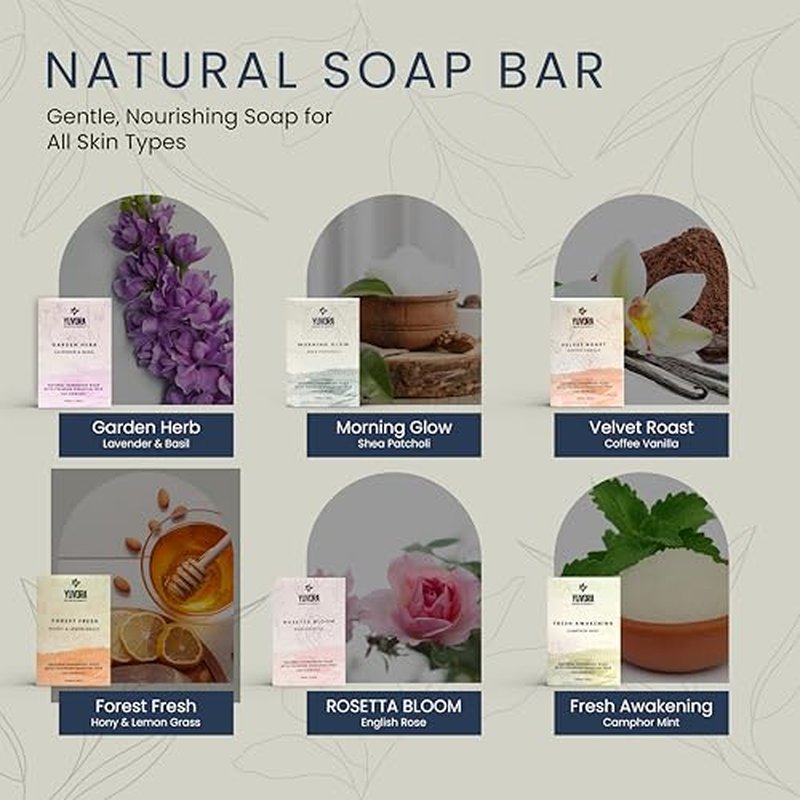 6 Pcs Men Natural Handmade Body Soaps 5 OZ Pack Set Rugged Essence Long lasting Fragrance Luxurious Scents with Natural Ingredients ? Sulfate & Paraben Free, Vegan Soap