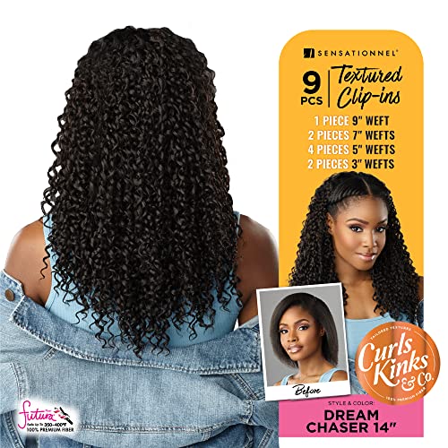 Sensationnel Curls Kinks & Co Clip-In Hair Extensions 14 Inch Jet Black