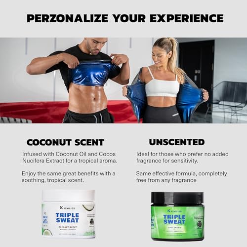 Kewlioo Unscented Triple Sweat Enhancing Cream for Workouts – Hot Sweat Gel for Arms, Belly & Waist