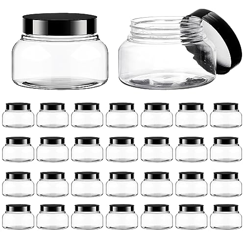 8oz Clear Plastic Body Scrub Jars with Leak-Proof Lids - 30 Pack