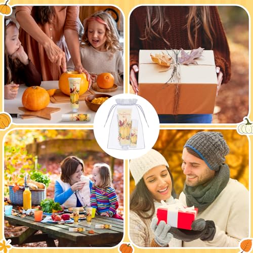 Thanksgiving Fall Hand Cream & Lip Balm Set - Pumpkin Friendsgiving Gift - 30 Pack