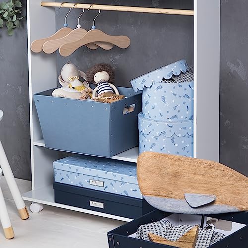 Bigso Sverker Fiberboard Legal & Art Storage Box with Lid, Blue