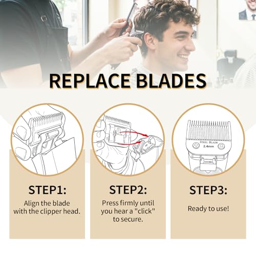 Silver 10T Steel Clipper Blade for Professional Clippers - Compatible with Andis & Oster A5 - 1 Pack - Variation of Silver-10T
