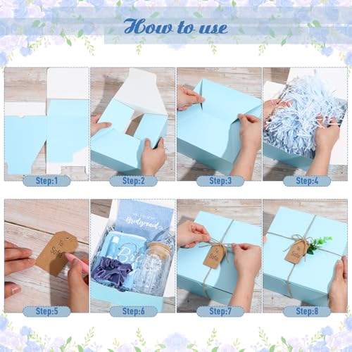 Meanplan Blue Bridesmaid Proposal Gift Set with Glass Cup & Accessories