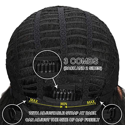 Long Curly Wavy Lace Front Wig for Black Women - Ombre Brown 28 Inch Synthetic Hair