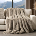 EverGrace Faux Fur Throw Blanket 60x80 Natural Mink Luxury Soft Cozy