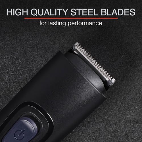 Rechargeable Beard Trimmer Kit with Nose & Detail Trimmer - Adjustable Length, Travel Pouch