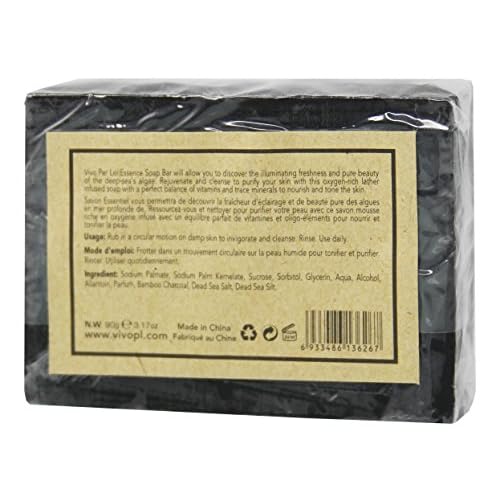 Vivo Per Lei Dead Sea Soap Bar - Face Soap for Women - Contains Dead Sea Salt, Charcoal - 3.17 Oz - Pack of 3