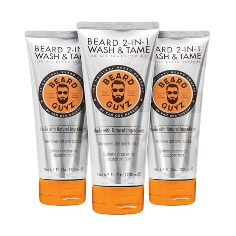 Beard Guyz 2-in-1 Beard Wash and Conditioner, Deep Cleansing Beard Shampoo for Men, Softening & Taming Formula ? 6.7 oz (Pack of 3)