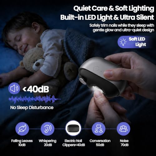 Electric Nail Clipper with Light & Storage - 3-in-1 Manicure & Pedicure, Safe for Babies & Adults (Variation A)
