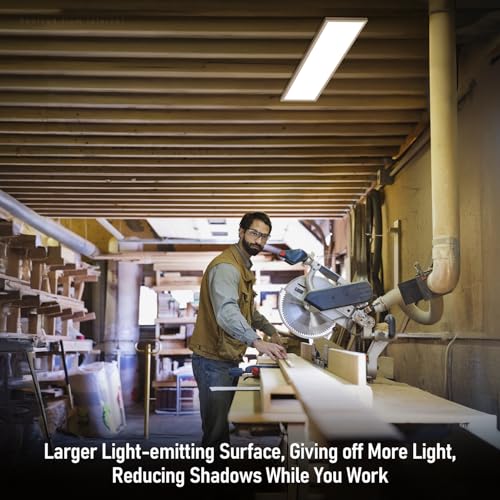 LED Flat Panel Light 2-Pack 4ft 120V Flush Mount Anti-Glare Dimmable White-3CCT