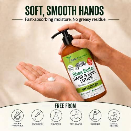 Unscented Shea Butter Lotion for Extremely Dry Skin - 16oz, Fragrance-Free