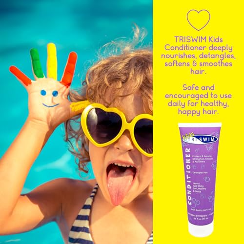 Kids Swim Shampoo & Conditioner Set with Tropical Scent - Pineapple & Mango - 8.5 Fl Oz, Pack of 2