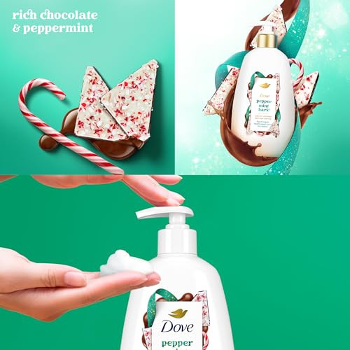 Dove Hand Soap, Holiday Treats Variety 3-Pack ? Cinnamon Pumpkin Pie, Peppermint Bark & Sugar Cookie Sprinkle, Gifts for Women, 12 Fl Oz Ea