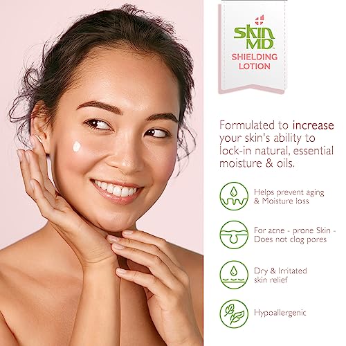 Skin MD Shielding Body Lotion for Sensitive Skin - Hydrating, Non-Greasy, Fast Absorbing 8oz