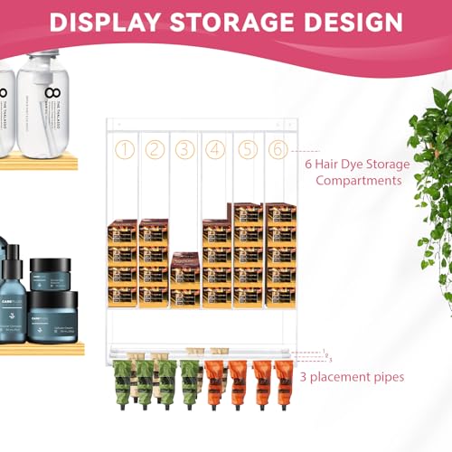 Acrylic Hair Color Organizer Wall Mount UV-Proof Salon Storage Cabinet