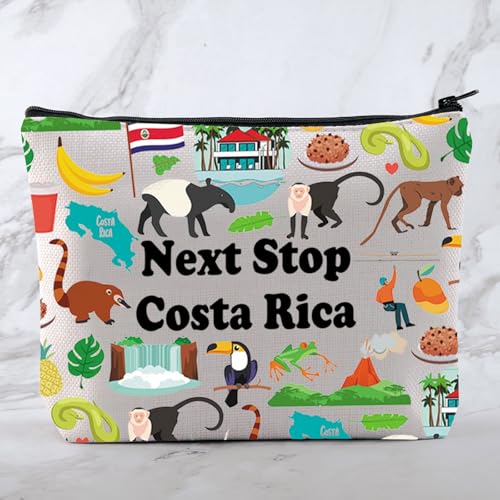 MNIGIU Costa Rica Symbols Souvenir Cosmetic Bag Costa Rica Vacation Gift Costa Rica Trip Makeup Bag Costa Rica Lover Gift North America Travel Gift
