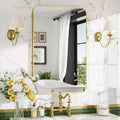 24x36 Inch Brushed Gold Rectangle Bathroom Mirror - Modern Over Sink Vanity with Rounded Corners (Variation of THIS listing)