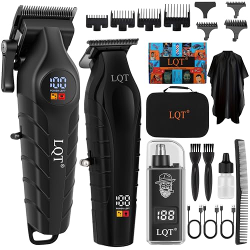Hair Clippers for Men Cordless Clippers and Trimmers Set Professional Electric Body Beard Mustache Trimmer for Men Nose and Ear Hair Trimmer with Comb, Wrap, Bag, Men's Valentine¡¯s Day Gifts