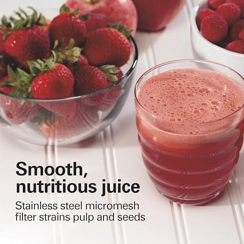 Hamilton Beach Juicer Machine with 3-Inch Feed Chute - White, 800W