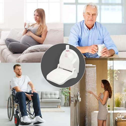 Shower Foot Rest for Shaving Legs with Suction Cup - Foldable Reusable Shower Step