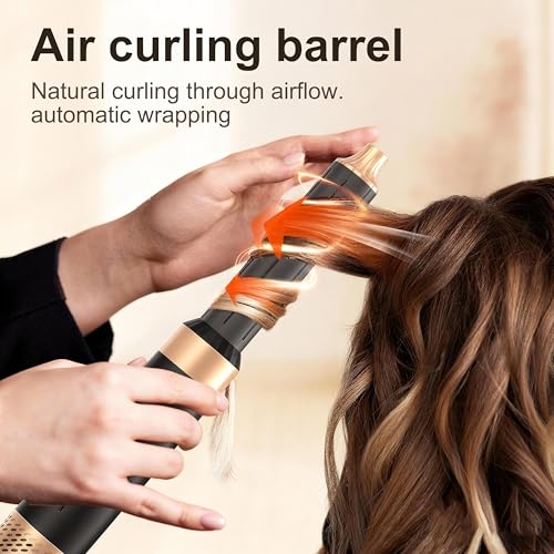 6-in-1 Hot Air Hair Styler Brush with 950W Curling, Straightening & Volumizing