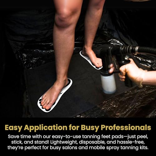 60 Pairs Disposable Spray Tanning Foot Protectors Stick-On Soles for Sunless Tanning