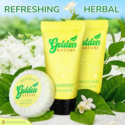 Travel Size Soap, Shampoo & Conditioner Set - 0.7 oz Each, 150 Pcs - Jasmine Scent - 3-Piece Hotel Toiletries Kit (Variation of THIS listing: 0.7 Ounce Pack of 50 / 3-Piece Set)