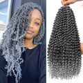 Dorsanee Passion Twist Hair 18 Inch - Water Wave Crochet Hair, 7 Packs, #Tgray