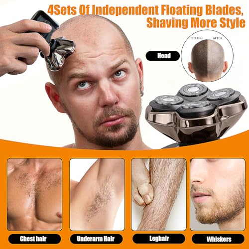 Replacement Blades Shaver PRO 4 Heads Compatible with Skull Head Shaver, Electric Shaver Replacement Blade for Pitbull, Butter flykiss pro & Palm for Bald Men (1 Pc)