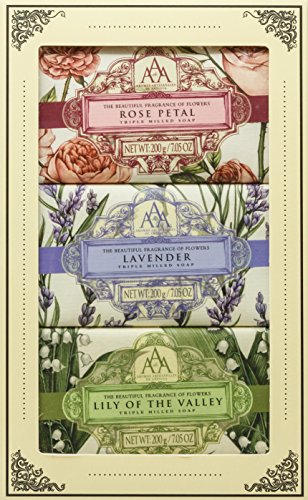 Floral Triple Milled Bar Soap Set - Rose, Lavender & Lily of the Valley