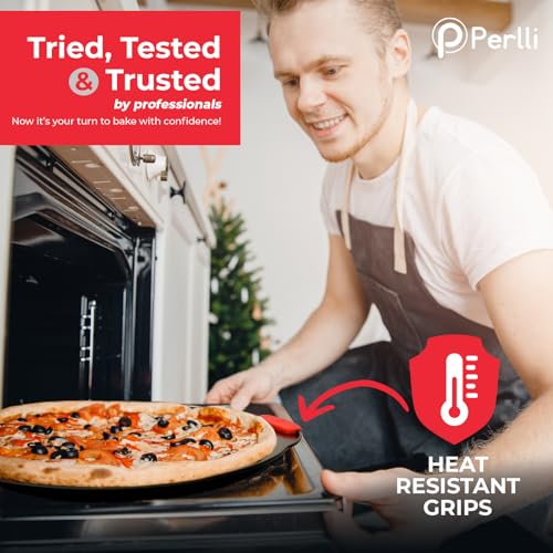 PERLLI 10-Piece Non-Stick Bakeware Set with Silicone Handles, Oven Safe to 446°F