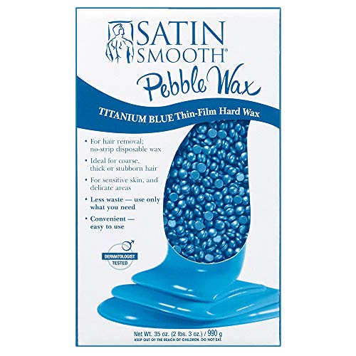 Blue Pebble Hard Wax Beads for Hair Removal - Satin Smooth 35 oz