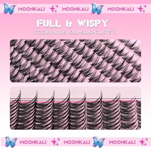Natural Lash Clusters Wispy Fairy Eyelash Extensions 10-16MM CC Curly Manga Eyelash Clusters 120Pcs Individual Versatile DIY Lash Extension, Black