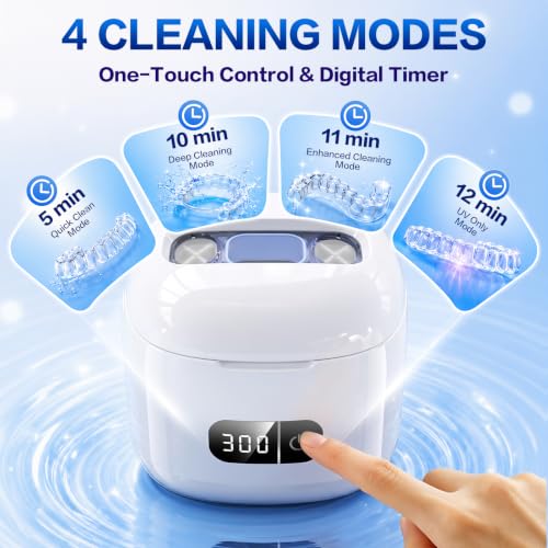 Keswel Ultrasonic Retainer Cleaner Machine 49kHz Deep Dental Sanitizer