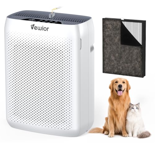 VEWIOR White Large Room Air Purifier with Washable Filter, 3000 ft² Coverage