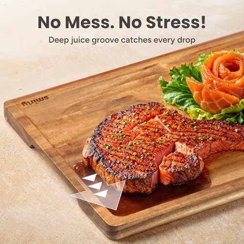 Acacia Cutting Boards Set - 4-Piece Kitchen Chopping Boards with Stand