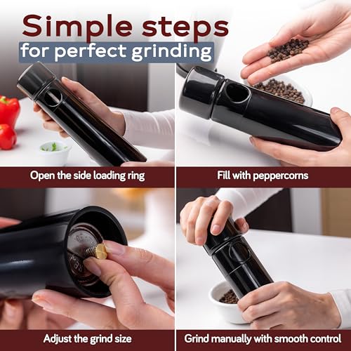 Magnum Plus Unicorn Pepper Mill - Large 9 Inch Manual Grinder with Steel Burrs, Adjustable Coarseness, Side-Loading Refill