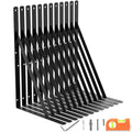18 Inch Heavy Duty Shelf Brackets - Black 12 Pack Floating Support