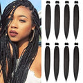 Fairise 36 Inch Black Pre Stretched Braiding Hair 8 Pack #1B Yaki Texture Natural Look