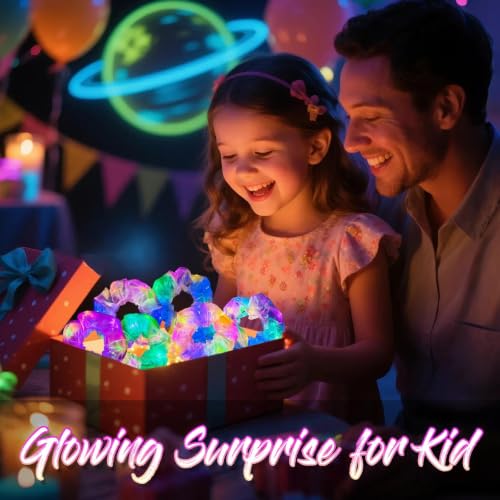40 PCS Mermaid Pearl Light Up Scrunchies - Glow Party Favors - Variation of 1 Count Pack