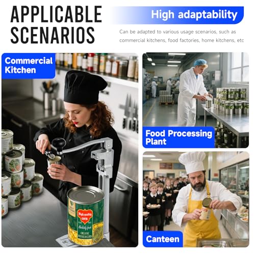 20-Inch Commercial Can Opener for Large Cans | Heavy Duty Stainless Steel, Table Mount, Cavlhils