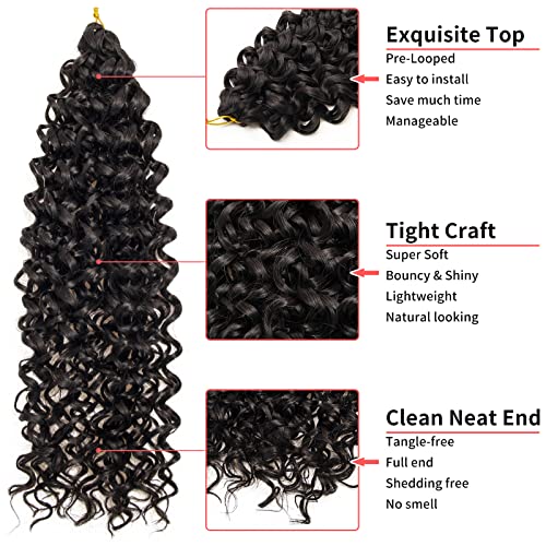 GoGo Curl Crochet Hair 22 Inch 1B Natural Black - Pack of 6