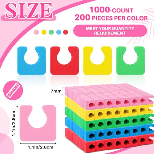 Toe Separators Bulk 1000 Pcs Soft Foam Pedicure Tools Multicolor - Home & Salon Use