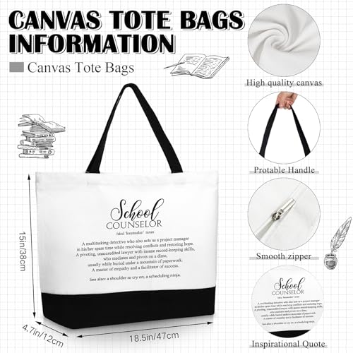 Guidance Counselor Gifts School Counselor Appreciation Gift Canvas Tote Bag Makeup Cosmetic Bag