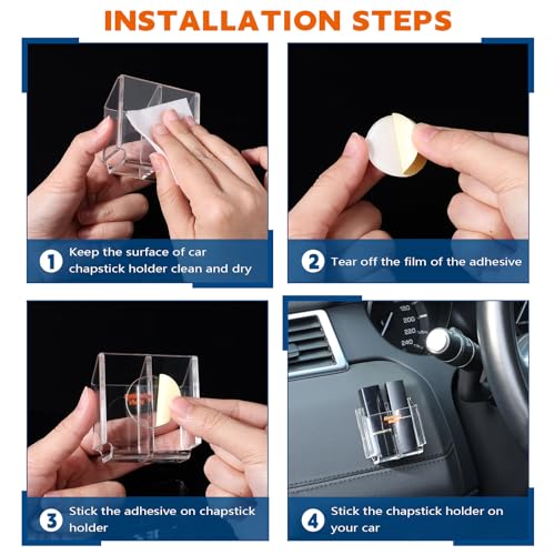 Design Wish Acrylic Chapstick Holder for Car & Home Storage - Upright Lip Balm Holder for Lipstick, Lip Gloss & Toothbrush (Set of 2)