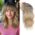 14 Inch Curly Wavy Hair Topper with Clips - Ombre Dark Root to Blonde