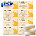 Shugar Soapworks Oatmeal & Honey 5 oz Beauty Bar Soap 8-Pack | Plant-Based Vegan Formula | Sulfate & Paraben Free | Gentle Exfoliating Cleanser with Finely Ground Oatmeal Flakes