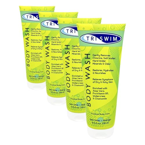 Hydrating Chlorine Removal Body Wash - Pack of 4, 8.5 Fl Oz, for Swimmers & Athletes